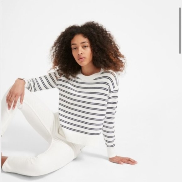 Everlane Sweaters - Everlane Striped Cotton Sweater Sz M